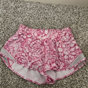 Lululemon Athletica Pink Floral Women's Athletic Shorts